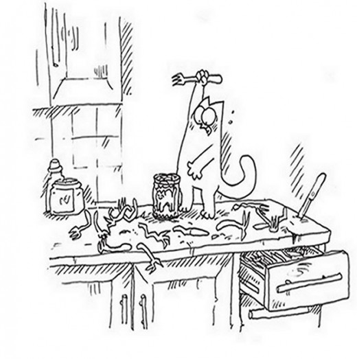 Cats Antics Free-Kids Coloring Pages Colouring Pictures to Print