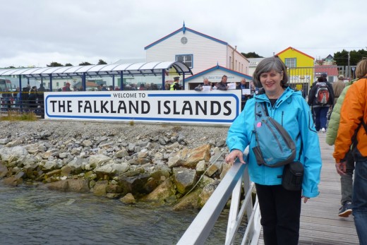 Arriving by tender in Stanley, The Falkland Islands.