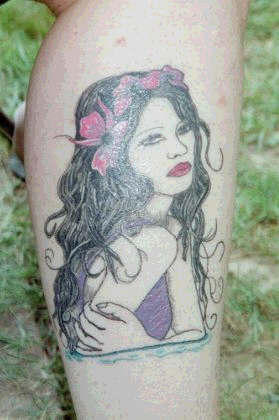 Lady of the lake Island style on my right calf.