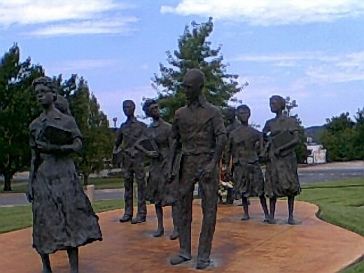 The Little Rock 9, a sculpture near the Arkansas State Capitol honoring the brave students who helped desegregate Central High School