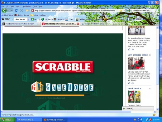 Facebook Scrabble Worldwide.  This is the screen you see while game is loading.