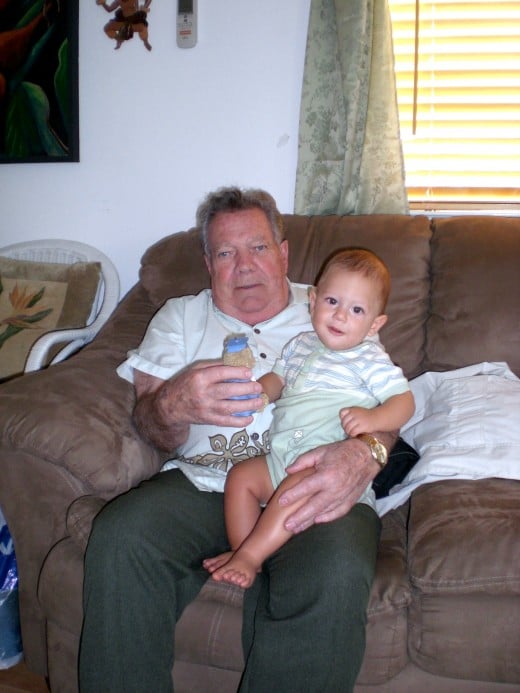 My father with one of his great-grandchildren