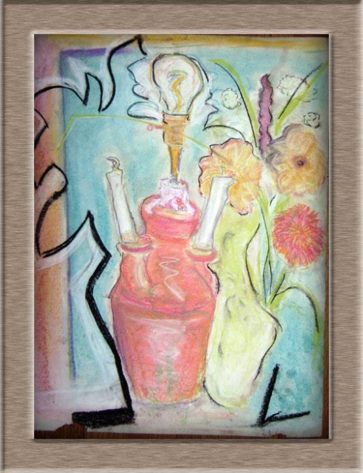 Joshua Sunforged - still life with pastels