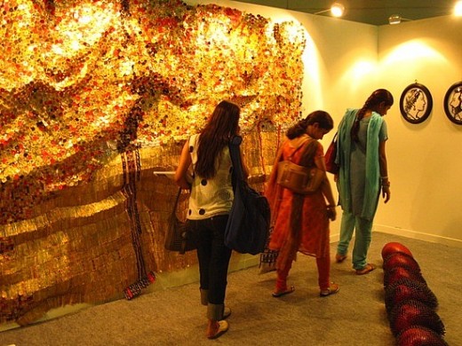 People visiting local doll art museum in Delhi
