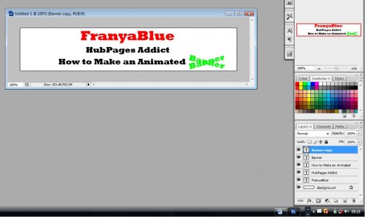 Create the layers required for your animated banner