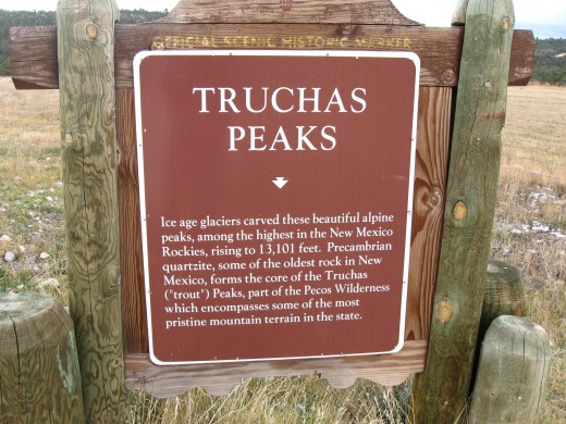 Sign Describing New Mexico's Truchas Peaks