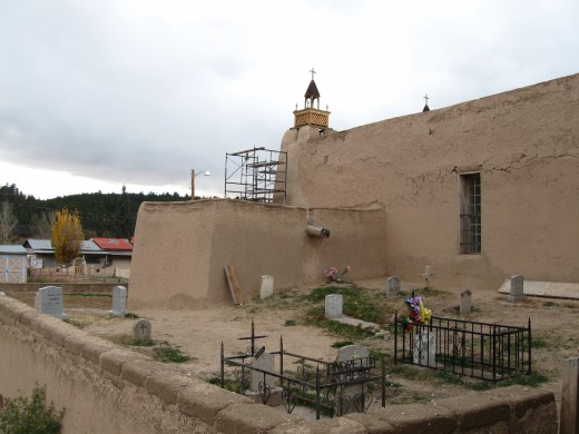 Small cemetery adjoining San Jose de Gracia Catholic Church in Las Trampas, New Mexico