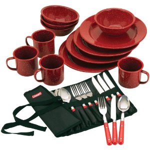 Coleman Speckled Enamelware Dining Kit