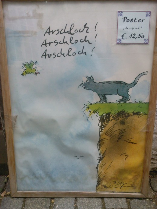 A poster, quite typical of the kind sold here. It is not very child-friendly. 