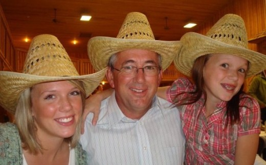 Ali & Christina Christensen with their father, Roger