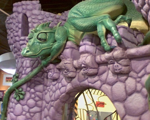 Lilly really loves this Dragon, snoring as you go into the castle! 2010