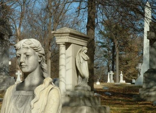 Calvary Cemetery in St Louis Missouri where many of the victims of the Cholera Epidemic of 1849 are buried in mass graves. 