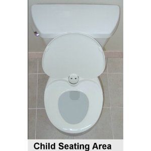 Xpress Trainer Pro Family Toilet Seat - Lid Up, Revealing the Potty Training Seat