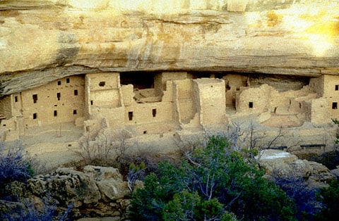 This city contained under a natural cliff overhang, is the home of the once mighty agricultural society of the Anasazi. They could farm where none other could.