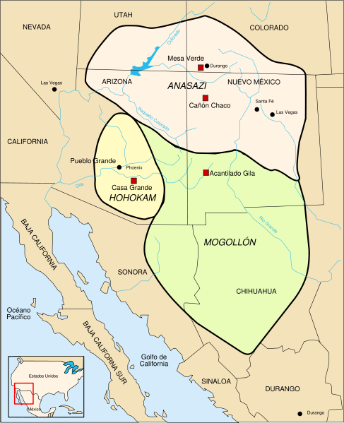 This is the region of the Anasazi nation in what is now Arizona, New Mexico, Colorado and southern Utah. Much of this area is arid or out right desert, yet they practiced agriculture by irrigation.
