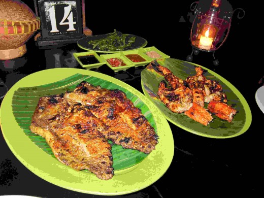 Some seafood dinner we had on Jimbaran Beach.  Tasty and delicious!