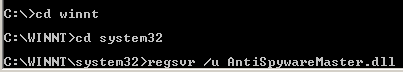 Unregister Antispyware Master DLL's