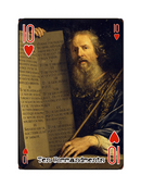 TEN -  I think of the Ten Commandments God gave to Moses, written on a tablet of stone.