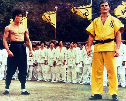 Bruce Lee and John Saxon in Enter the Dragon