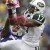 New York Jets' Braylon Edwards (17) makes a 19-yard catch under pressure from Buffalo Bills' Drayton Florence (29) during the second half of the NFL football game in Orchard Park, N.Y., Sunday, Oct. 3, 2010. The Jets won 38-14. (AP Photo/ David Dupre