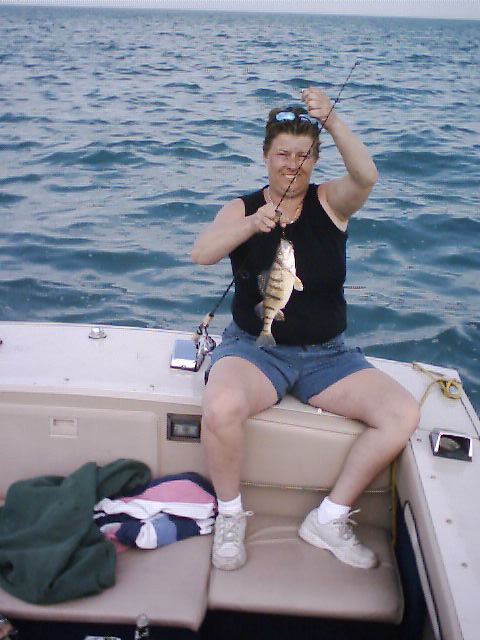 Always out fishing me, she is!