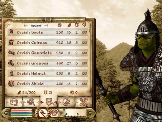 If this screen looks boring, you should probably look for a different RPG as you will spend many hours in the menus of Oblivion.