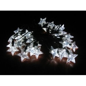 Smart Solar 3730WR30 Solar Star Light String, 30 White LEDs with Star Covers