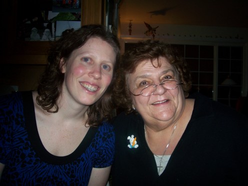 Celebrating with my grandma.