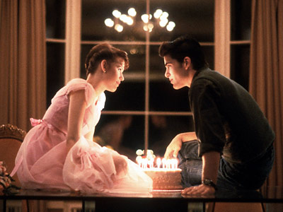Molly Ringwald and Micael Shoeffling in Sixteen Candles