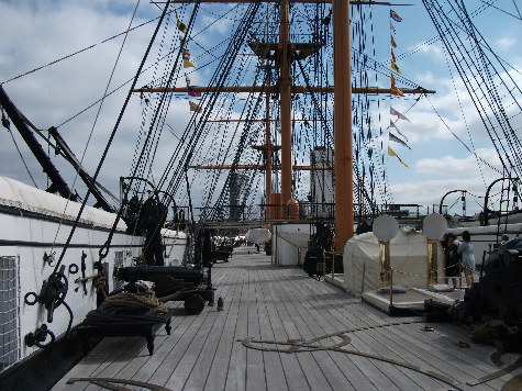 On the deck of HMS Warrior