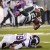 New York Jets' LaDainian Tomlinson flies over Minnesota Vikings' Husain Abdullah during the first quarter of an NFL football game between the Minnesota Vikings and the New York Jets Monday, Oct. 11, 2010, in East Rutherford, N.J. (AP Photo/Bill Kostr