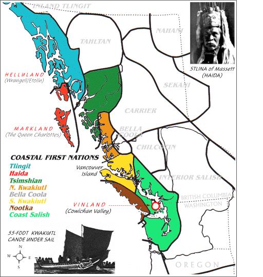 This is a map showing the First Nations of the west coast prior to the settling of the Europeans.