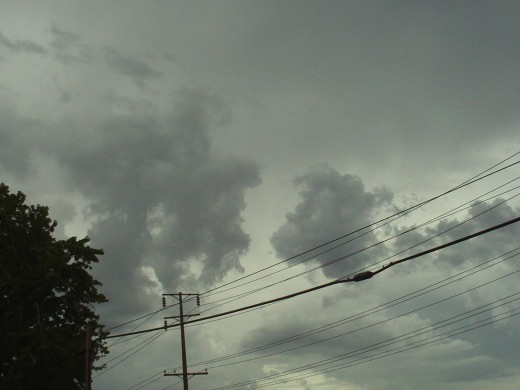 A few dark clouds in the Southern California sky.