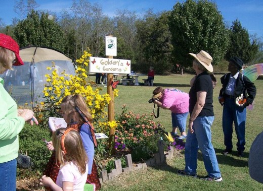 Examining a nectar garden - admiring it too!