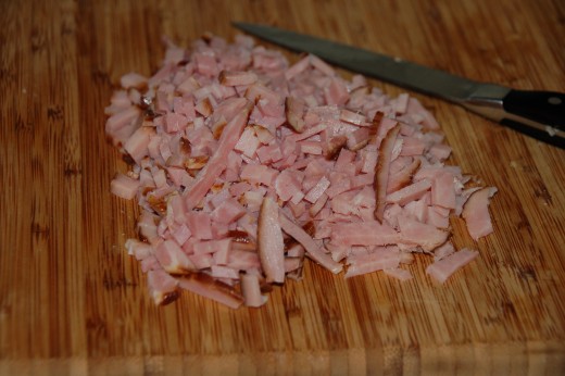 Minced finely Prosciutto or ham blends in well with the filling mixture!