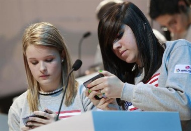 LG phones are great for texting, as seen here in the texting world championships. 