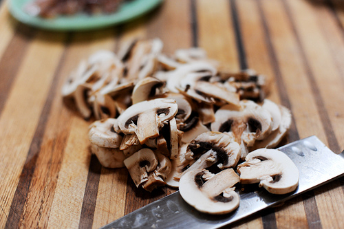 Fresh Chopped Button Mushrooms
