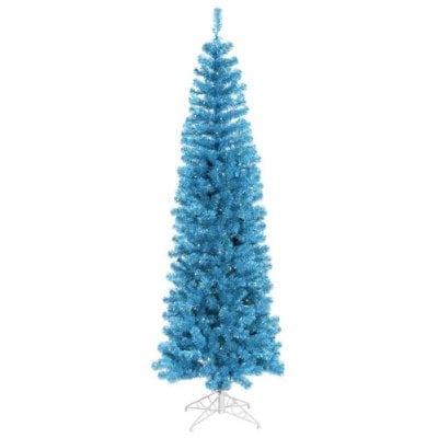 Pencil shaped trees are becoming very trendy, especially colored version trees - blue, red, and white.