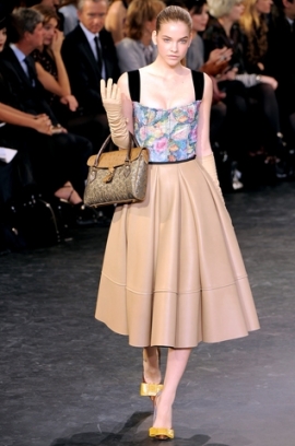 Louis Vuitton re-imagines the full skirt. 