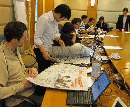 A hands-on activity at the Social Media Workshop, Singapore