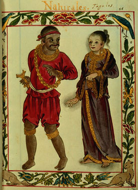 A portrayal from Boxer Codex, c.1595 AD. of a Tagalog couple from the Maginoo nobility at the time of the Spanish arrival.