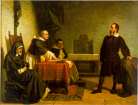 Cristiano Banti's 1857 painting Galileo facing the Roman Inquisition. Image Wikipedia
