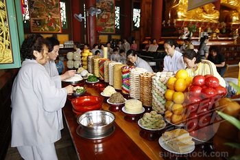 Buddhists offering for the dead.