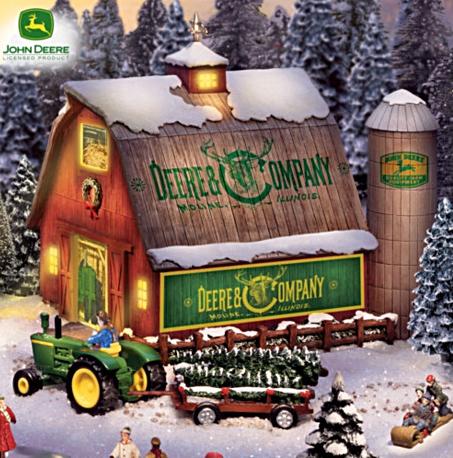Thomas Kinkade & John Deere Illuminated Christmas Village