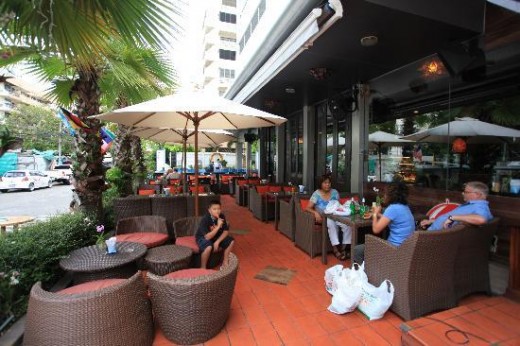 Monsoon Cafe at lobby of Adelphi Suites - It is also a bar and doubles as a breakfast area in the morning