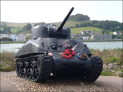 Sherman tank recovered at Torcross
