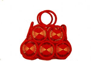 Fort Portal Handmade from Papyrus and raffia (red) Made in Uganda. 