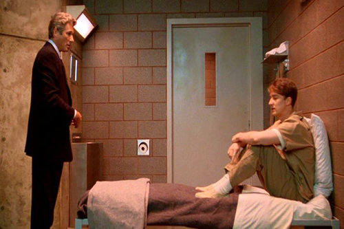 Martin Vail visits Aaron Stampler in jail. Scene from the movie "Primal Fear".