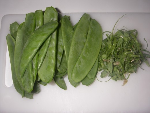 Top & tail the snow peas