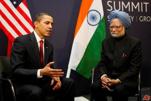 US President Barack Obama with Indian Prime Minister Manmohan Singh in India